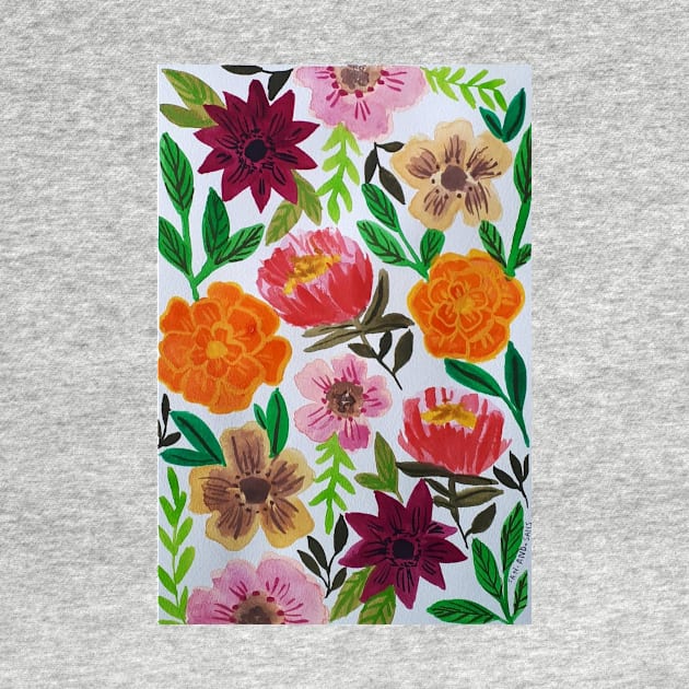 Watercolor pressed flowers pattern by SanMade